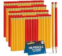 SOL 192pk HB Pencils with Rubbers on the End, Strong Graphite Lead for Smooth Writing and Drawing, Eraser-Tipped Design for School, Office, Art, Sketching and Everyday Use (6 x 32pk)