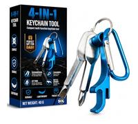 SOL 1pk 4 in 1 Keychain Tool - Mini Multi Tool Keyring with Carabiner Clip | Multi Tool Keychain for Everyday Carry - Screwdriver Keyring with Fold-Out Tools on a Carabiner Clip, Small Multi Tool, 1pk