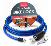 SOL 1pk 65cm Cable Bike Lock with Keys, Blue Chain for Bicycle, Cycle, Cycling, and Kids and Mobility Scooter, Multipurpose Padlock, Lightweight and Easy to Carry Security for Everyday Travel