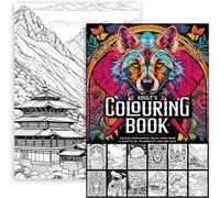 SOL 1Pk A4 Adult Colouring Book, 80 Sheets With Mixed Designs For Creative Relaxation And Calm, Ideal For Stress-Relief Activities