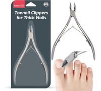 SOL 1Pk Heavy Duty Toenail Clippers For Thick Nails Stainless Steel Toe Nail Clipper For Seniors Angled Edge Precision Tool