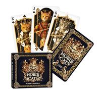 SOL 1pk Noble Cats Playing Card Deck, Unique Poker Theme Art, Smooth Finish UK Standard Size Pack, Durable Plastic Build For Home Or Cool Travel Games, Easy Shuffle Feel For Enjoyable Use Anytime
