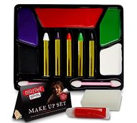 SOL 1pk Zombie Makeup Set, Includes Face Paint Colour Palette, Crayons, Fake Blood and Sponge, Halloween Vampire SFX Make Up Kit for Children, Special Effects Face Paint Set for KIds and Adults