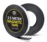 SOL 2.5 Meter Magnetic Tape - 12mm Width - Self-Adhesive Magnetic Strips - Multipurpose, Easy to Use, Ideal for DIY, Crafts, and Office Organisation