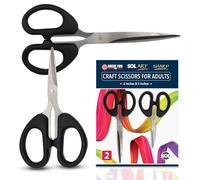 SOL 2 Pack Craft Scissors for Adults - Multipurpose All Purpose Scissor with Sharp Blades - Precision Cutting for Sewing, Scrapbooking, DIY, Office, and Creative Art Projects