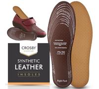 SOL 2 Pairs Synthetic Leather Insoles - Adjustable Size, Breathable, Anti-Odour, Comfortable Shoe Inserts for Women & Men, Unisex-Adults, All Ages, Shoe Insert, Brown