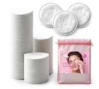 SOL 200pk Cotton Pads with Organza Storage Bag - Hypoallergenic Makeup Remover Pads, Gentle Face Cleansing for All Skin Types, Baby Care, Essential Oil Diffuser Use, Soft and Pure for Daily Skincare