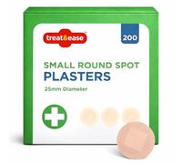 SOL 200pk Small Round Spot Plasters 2.5cm - Washproof Plasters for Kids & Adults, Hypoallergenic for Sensitive Skin, First Aid Kit Refill for Injection Sites, Minor Cuts, Grazes & Abrasions