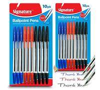 SOL 20pk Ballpoint Pens - Black, Blue and Red Biro Multipack - Smooth Writing with a Comfortable Grip - Ideal for Office, School & Professional Tasks