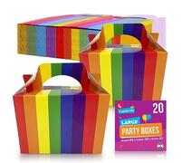 SOL 20pk Party Boxes for Kids Party Food - Rainbow Easy Build Sturdy Box