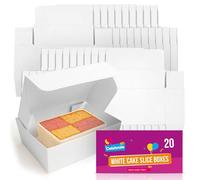 SOL 20pk White Cake Slice Boxes 105 x 65 x 35mm Small Individual Boxes for Cake Portions Kids Parties Sturdy Cardboard Containers for Cupcakes Muffins Desserts Home Baking Presentation and Gifting