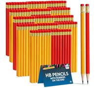 SOL 224pk HB Pencils with Rubbers on the End, Strong Graphite Lead for Smooth Writing and Drawing, Eraser-Tipped Design for School, Office, Art, Sketching and Everyday Use (7 x 32pk)