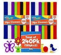 SOL 240 Pipe Cleaners for Craft Flowers - Multicolour 30cm Chenille Stems