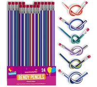 SOL 24pk Bendy Pencils - 18.5cm Flexible Novelty Pencils