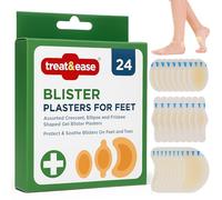 SOL 24pk Blister Plasters for Feet - Hydrocolloid Waterproof Cushion with Advanced Protection & Faster Wound Healing, Reduces Friction During Walking & Hiking - Assorted Sizes for Toes & Heels