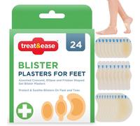 SOL 24Pk Blister Plasters For Feet Hydrocolloid Waterproof Cushions For Faster Healing Reduces Friction Assorted Sizes For Toes