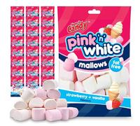SOL 24pk Bulk Pink 'n' White Mallows 250g, Strawberry and Vanilla Flavour, Fat Free Large Marshmallow Sweets, Fluffy Soft Texture, Ideal for Baking, Hot Chocolate or Snacking, Add Fun to Any Treat