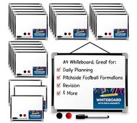 SOL 24pk Bulk Whiteboard with Pen, 29x24cm Small Portable Dry Wipe Board Perfect for Home & Office Use, Portable, Re-usable & Easy to Clean with Smooth Writing Surface Ideal Planning & Organisation