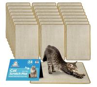 SOL 24pk Cat Scratch Mat, 60cm x 40cm Cat Scratching Mats Durable Sisal Fabric with Anti-Slip Backing, Protects Furniture & Sofa, Encourages Healthy Scratching, Perfect for Play & Claw Maintenance