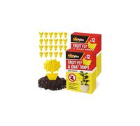 SOL 24pk Fruit Fly & Gnat Traps, Yellow Sticky Fungus Killer for Indoor & Outdoor Plants, Fruit Flies Sticker Catcher for Home