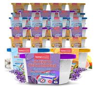 SOL 24pk Interior Dehumidifier Fragranced, 400ml Damp Traps Moisture Absorbers Multipack for Wardrobe in Lavender, Citrus, or Fresh Linen Scents, Prevents & Condensation, Ideal for Home & Small Spaces