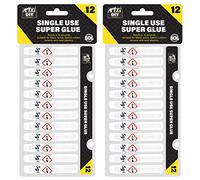 SOL 24pk Single Use Superglue 1.5g Fast Bond Adhesive Super Glue All Purpose for Metal Plastic Leather Ceramic Rubber Craft Repairs DIY Fixing Household Projects Compact Sachets Precision Application