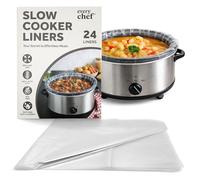 SOL 24pk Slow Cooker Liners Disposable Cooking Bags for Crock Pots Heat Resistant Kitchen Accessories for Stews Soups Roasting Food Preparation Easy Clean Pot Protection Home Use