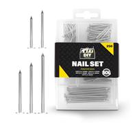 SOL 250pk Nail Set - 60mm, 40mm, 30mm, 25mm, 20mm - Versatile Iron Nails for DIY Projects, Crafting, and Home Décor - Multipurpose Assorted Sizes for Repairs & Woodworking