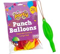 SOL 25Pk Large Punch Balloons For Kids, 12 Inch Assorted Colours, Fun Party Bag Fillers, Thick Strong Balloons, Easy To Inflate