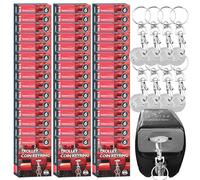SOL 288pk Trolley Coin Keyring Bulk Set - Shopping Trolley Tokens for Carts