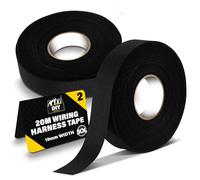 SOL 2pk 20m Wiring Cloth Fabric Tape, Black Loom Harness Binding Felt for Cars, Motorcycle, Durable and Flexible, Heat-Resistant Adhesive Strip, Ideal for Automotive Electrical Wire Cable Management