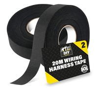 SOL 2pk 20m Wiring Cloth Tape, Black Loom Harness Binding Felt for Cars, Motorcycle, Durable and Flexible, Heat-Resistant Adhesive Fabric Strip, Ideal for Automotive Electrical Wire Cable Management