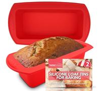 SOL 2pk 2lb Silicone Loaf Tin Bread 27 x 13 x 6.5 cm Non Stick Silicone Baking Moulds Flexible Bakeware Durable Oven Safe Easy Release Dishwasher Safe Reusable Kitchen Cooking Desserts Sponges