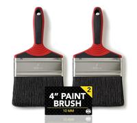 SOL 2pk 4 Inch Paint Brushes Decorating Tool Fence Paint Brush Paintbrushes for Walls Decking Sheds Exterior Surfaces DIY Projects Durable Bristles Smooth Finish Easy Grip Handles
