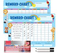 SOL 2Pk A4 Reward Chart, 28.6 X 22Cm Magnetic Chore Chart For Kids, Reusable Easy-Clean Behaviour Chart With Pen
