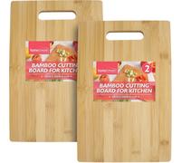 SOL 2Pk Bamboo Cutting Board 30 X 20Cm X 1Cm Wooden Chopping Surface For Bread Meat Fruit Vegetables Durable Serving Tray