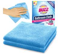 SOL 2Pk Buzz Bathroom Cleaning Cloths With Germ Shield, Streak-Free Bathroom Microfibre Cloth, Great For Bath, Sink, Shower Cloth No W