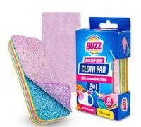 SOL 2pk BUZZ CLEANING Microfibre Cloth Pad, Removable Microfiber Cleaning Cloths, 2-in-1 Reusable Multipurpose Pad Home & Kitchen, Absorbent Thick Micro Fibre Cloth Cleaning Tear-Off Design