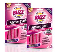 SOL 2Pk Buzz Kitchen Cloths With Germ Shield, Removes Dirt, Grease & Grime, Microfiber Cloths Cleaning Cloths For Home
