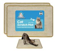 SOL 2pk Cat Scratching Mats 60cm x 40cm - Prevent Sofa Damage With Sisal Scratcher - Indoor Cat Scratching Pad Your Feline Will Love