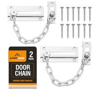 SOL 2pk Chrome Door Chain Kit & 2pk Heavy Duty Padlocks