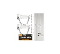 SOL 2pk Chrome Door Chain Kit Restrictor for Front Door Heavy-Duty Door Safety Chain Lock for Home Security, Added Protection, Peace of Mind