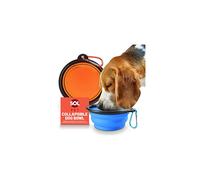 SOL 2pk Collapsible Dog Bowl, Portable Silicone Adjustable Clip Dog Travel Bowl, Foldable Food & Water Bowl with Carabiner Clip for Outdoor Pet Pups U