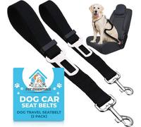 SOL 2Pk Dog Car Seat Belts 70Cm Adjustable Harness Strap Durable Nylon With Secure Clip On Design Comfortable Pet Travel Gear