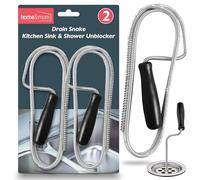 SOL 2pk Drain Snake Kitchen and Shower Unblocker - 100cm Kitchen Sink Unblocker Tool, Plumbing Snake for Drain Cleaning, Shower & Sink Drain Auger, Drain Unblocking Brush for Kitchen & Bathroom Pipes