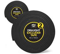 SOL 2Pk Foam Tape 4M X 10mm Foam Draft Excluder Tape For Doors & Window, Draft Excluder Tape Window Insulation, Window Seal Strip Wind