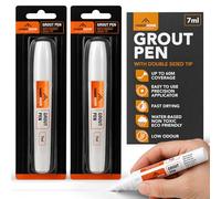 SOL 2pk Grout Pen White Tile Marker Grout Reviver for Refreshing Lines Easy to Use for Bathroom Kitchen Wall and Floor Tiles Quick Drying Coverage Clean Neat Finish Repair Tool Home Use