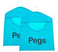 SOL 2pk Hanging Peg Bag 39x28cm - Clothes Clip Holder for Washing Line