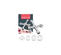 SOL 2pk Household 4 Way Utility Key Gas Meter Box Key for Electric Water Radiator Cupboard Access Multi Function Service Tool Durable Metal Design Pro