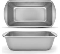 SOL 2Pk Loaf Tins For Baking 2Lb Non Stick Bread Tins 21 X 11 X 6.4Cm Durable Baking Moulds For Homemade Bread Cakes Loaves Meatloaf